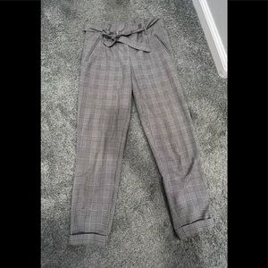 Zara paper bag plaid pants